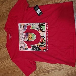 New with out tags True Religion, red tee size XL